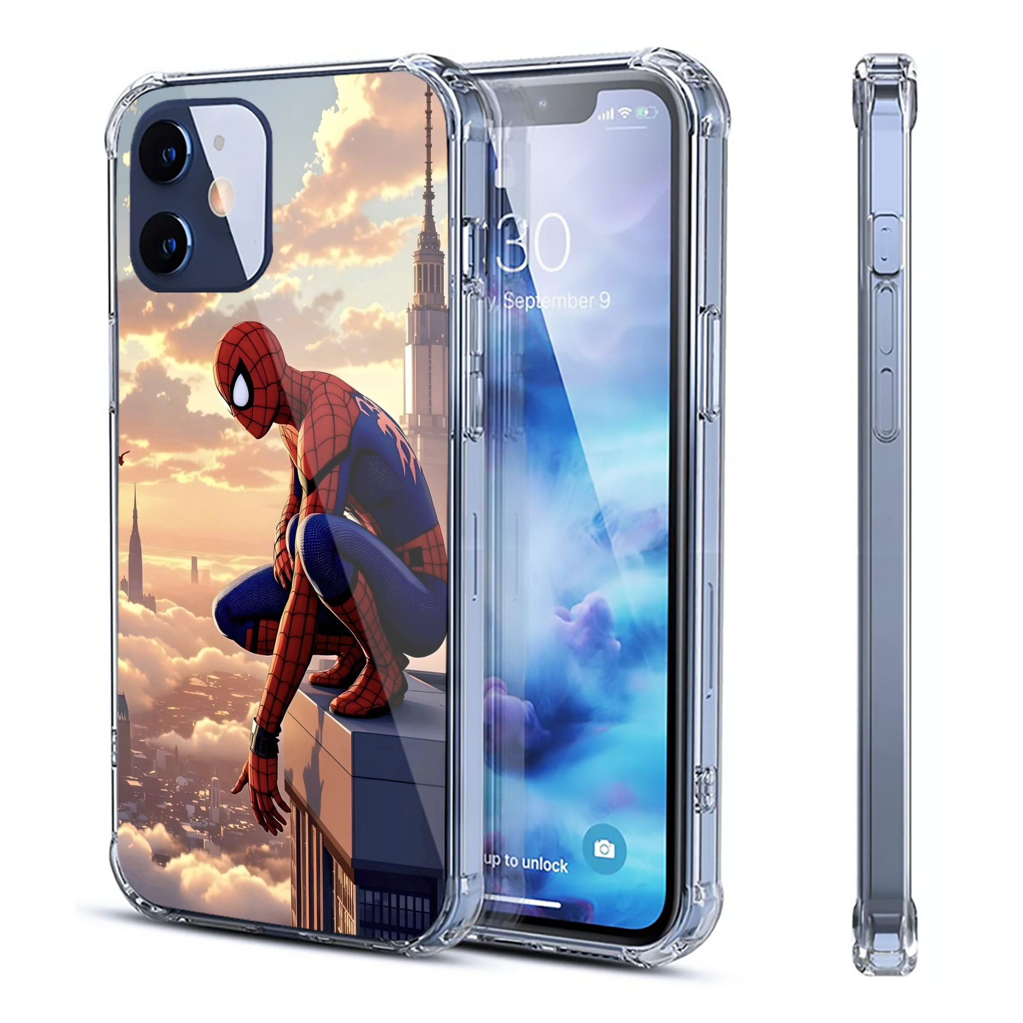 （画像用） Spider Man スパイダーマン 【iPhone 12シリーズ対応】透明スマホケース（クリアソフトケース）